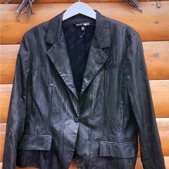 DKNY ⚜️CROPPED PEPLUM HAUTE COUTURE ⚜️ GLENPLAID BLAZER "Cape" Sz Medium - Picture 9 of 16